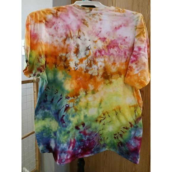 Ice Tie Dye T-Shirt Pink Yellow Multi Size 3XL - Picture 6 of 6